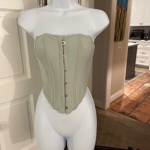 Urban Outfitters Out From Under Sage Lace Up Corset Size Small